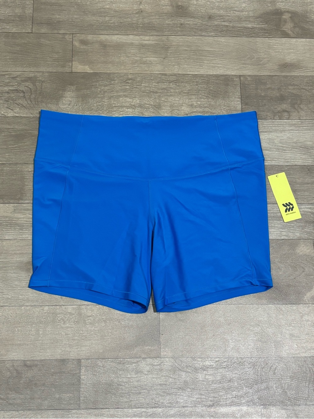 All In Motion Women's High-Rise Bike Shorts With Pockets Blue Size 2X - Picture 2 of 14